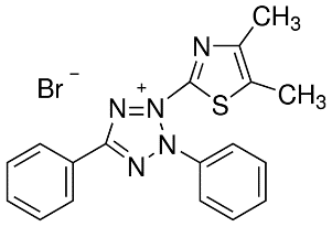 M.T.T. 98.0% (See : 3-(4,5-Dimethyl-2-Thiazolyl)-2,5-Diphenyl-2H-Tetrazolium Bromide); Thiazolyl Blue) For Molecular Biology